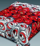 250 160x220 grey red  šedá červená deka