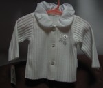 Svetrík RB 351 white biela saténový golier Ela 56