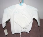 Komplet 2 dielny JN 444 white biela čiapka kabátik Baby A 56