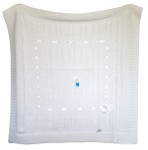 Pled 02 80x90 white biela pletená deka s bielou mašličkou