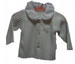 Svetrík RB 351 white biela saténový golier Ela 80