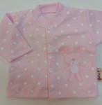 Kabátik HX výšivka pink ružová bodka 56