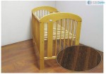 Natália beby bed postieľka walnut hnedá spúšťací bok Gravir