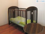 Magda beby bed postieľka walnut tmavo hnedá vyberateľné tyčky