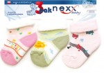 Ponožky bavlnené bezošvé farebné 3-PAK froté 3-6 mes dievča