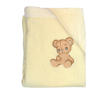 628/1 75x90 velur + bavlna výšivka beige béžová deka