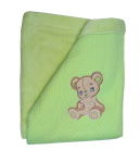 628/1 75x90 velur + bavlna výšivka green zelená deka