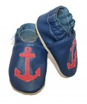 Capačky BA 075 kožené Kotva blue modrá 18/19  6-12 mes.