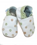 Capačky BE 008 kožené Bodky white biela 16/17 0-6 mes