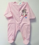 Dupačky dlhý rukáv bavlna hladká potlač pink ružová 56