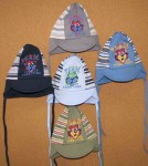 Čiapka 260 42-44 viazanie mix farieb jednofarebné s výšivkou