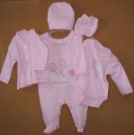 Komplet BA 5 dielny 56 pink ružová s bielou