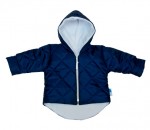 Kabát RB 853 blue modrá prešívaný s kapucňou 80