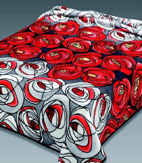 250 160x220 grey red  šedá červená deka