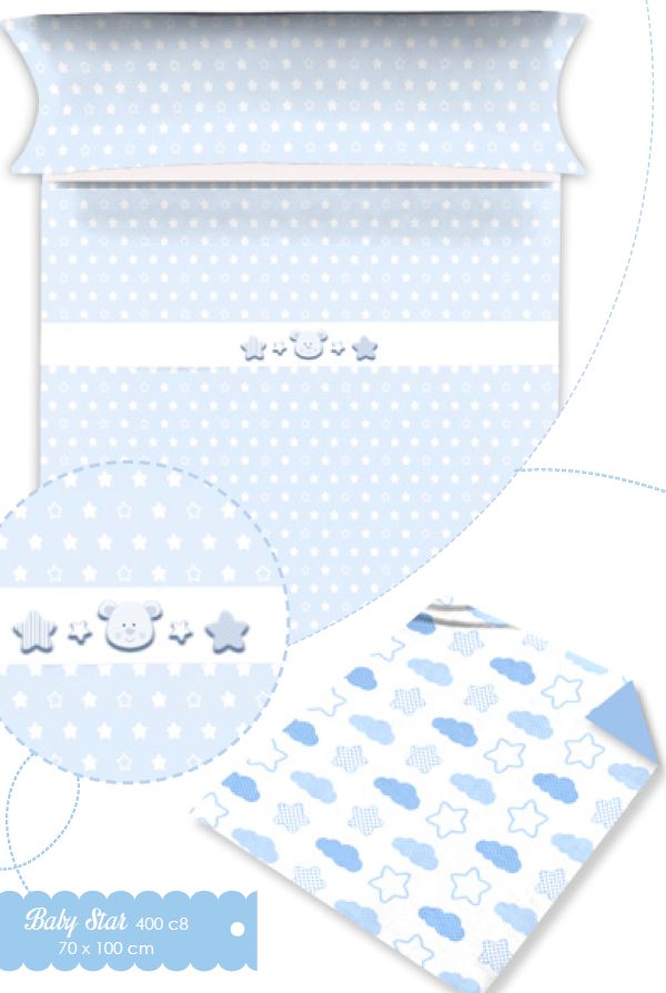 Baby Star 400 c8 70x100 blue modrá deka