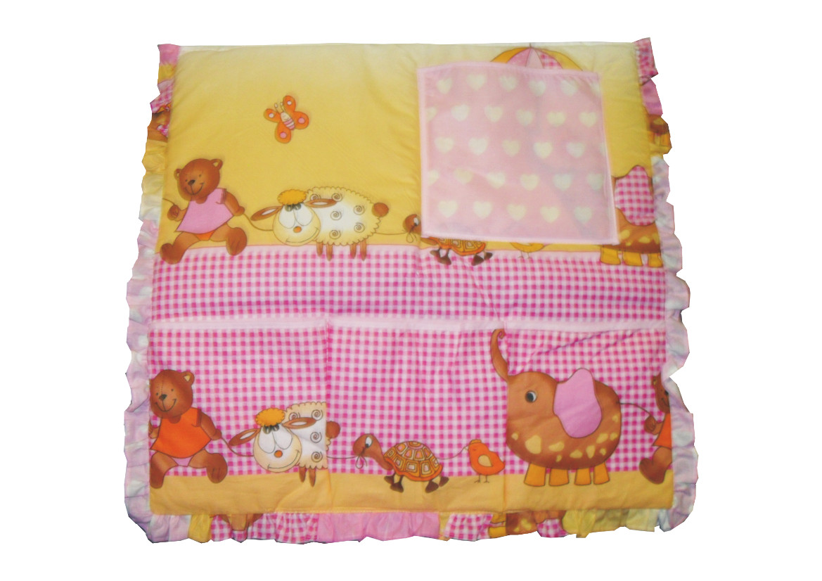 Vreckovník na postieľku  potlač ružová K sloník