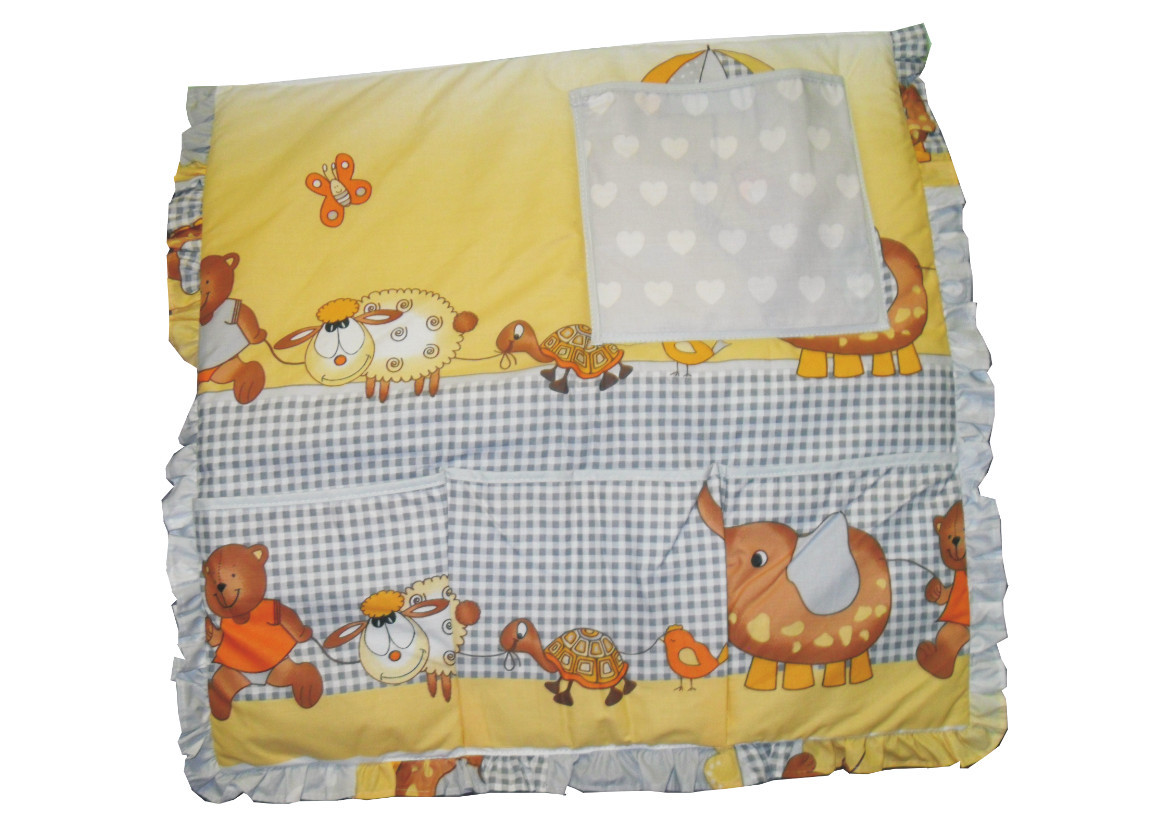 Vreckovník na postieľku  potlač šedá K sloník