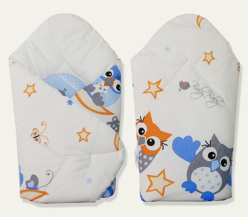 Zavinovačka hladká 80x80 potlač blue modrá K sova