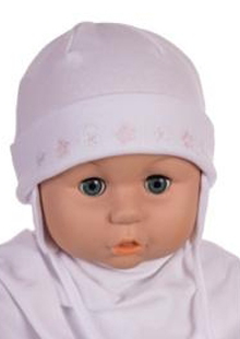 Čiapka Cr-Cz506 viazanie Kvetinka white biela 36 38 40 42 44