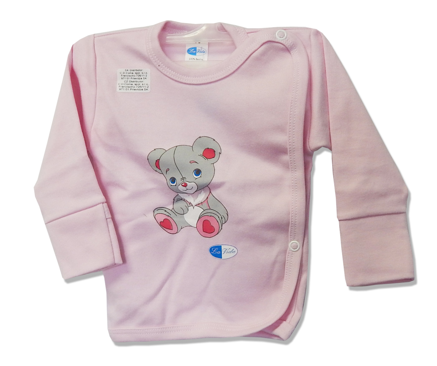 Košielka rukavičky HX potlač pink ružová 74