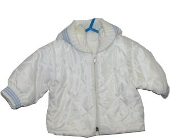 Kabát RB 853 white biela s modrou kapucňa 62