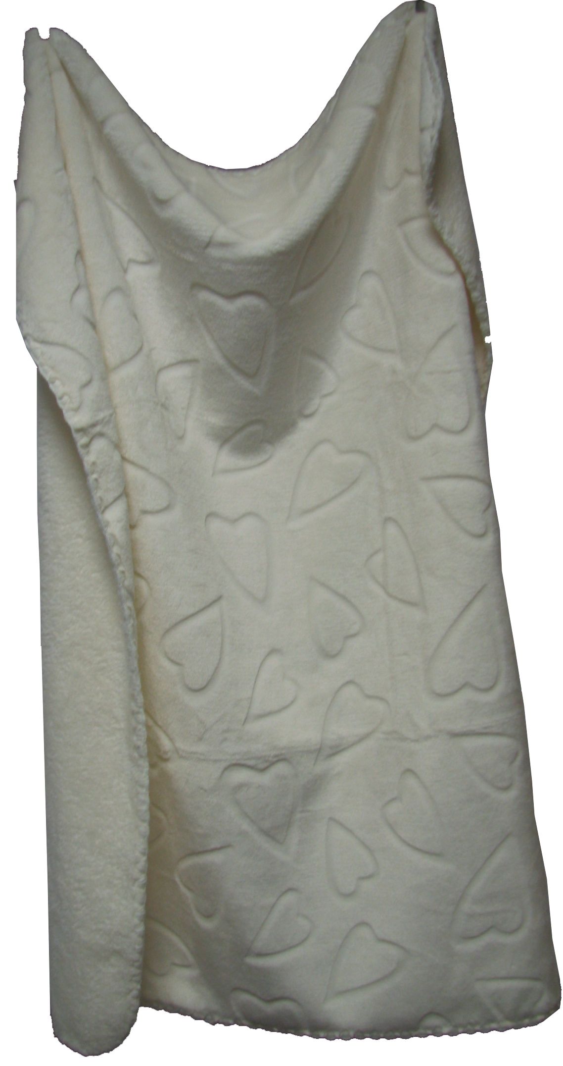 611 80x90 velur beige béžová srdiečka deka