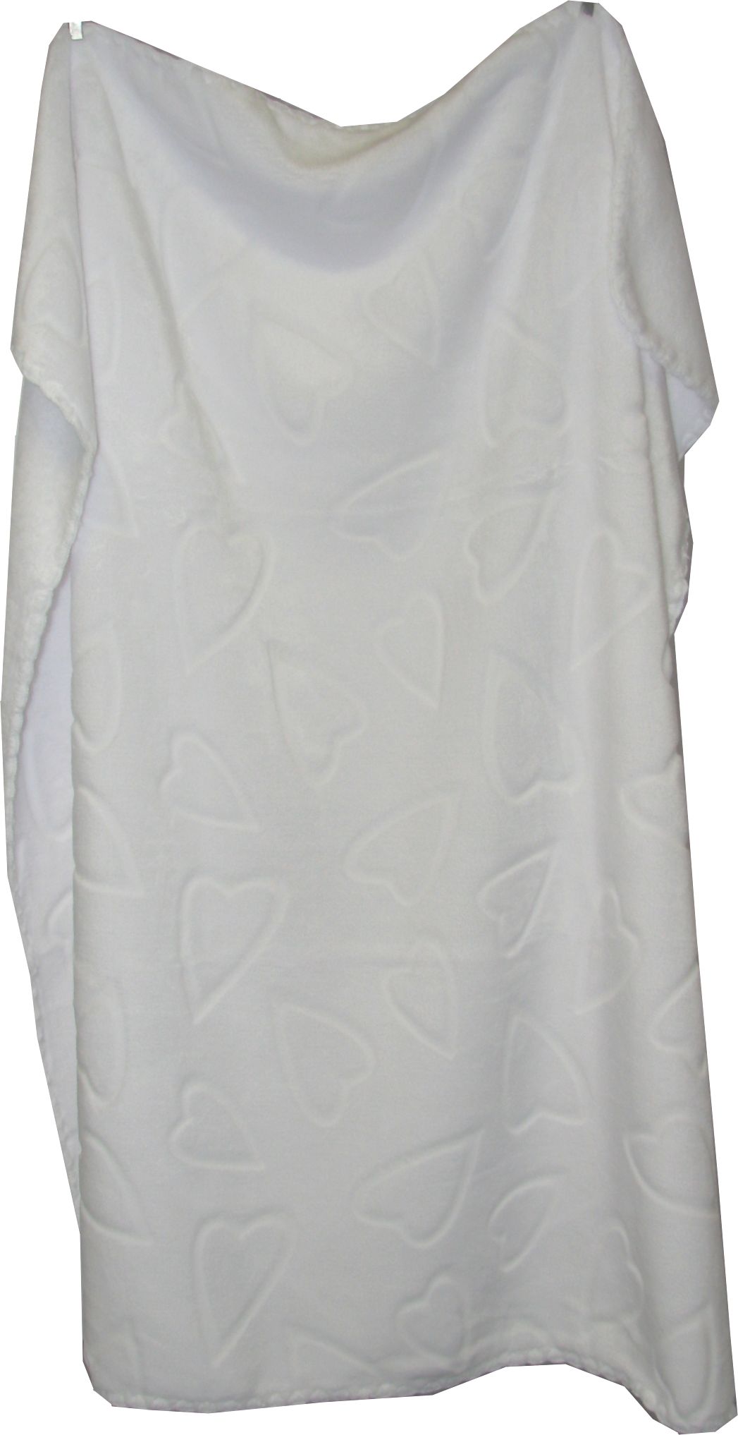 611 80x90 velur white biela srdiečka deka