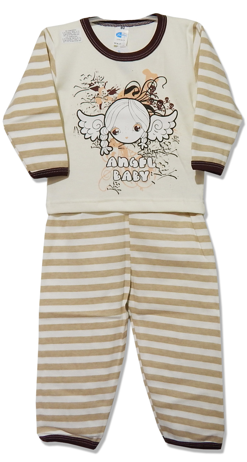 Pyžamo dlhý rukáv HX sieťotlač beige béžová 104