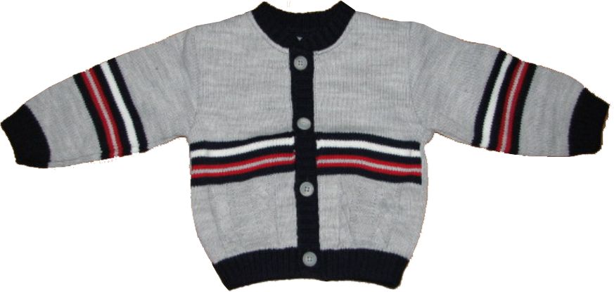 Svetrík JM 323 biela so šedým, modrým pásikom 98