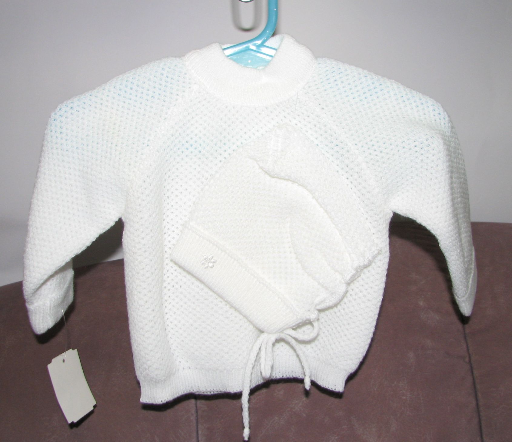 Komplet 2 dielny JN 444 white biela čiapka kabátik Baby A 56