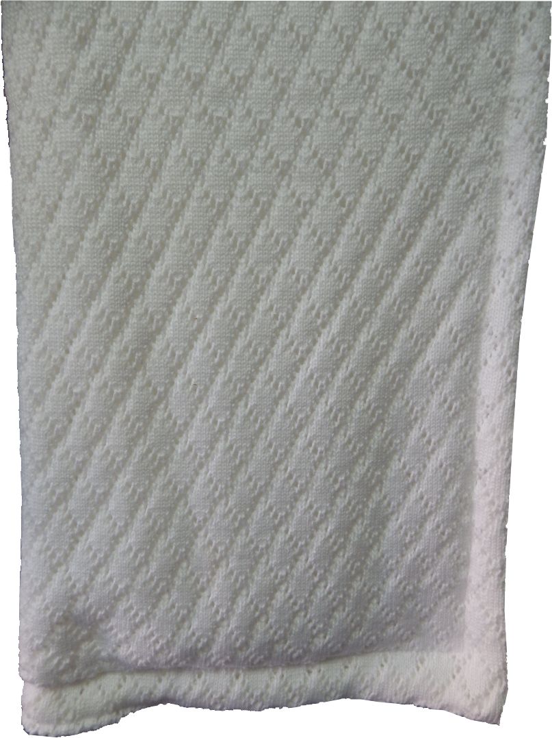 Pled 71 80x90 white biela podšitá DUO pletená deka