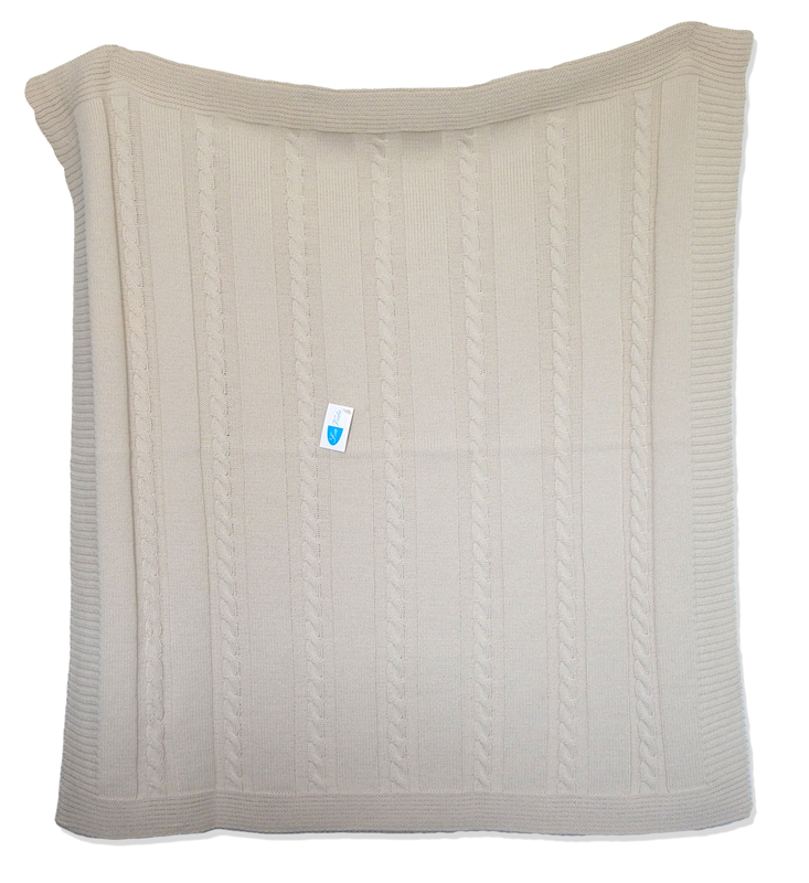 Pled 10 80x90 beige tmavo béžová pletená deka