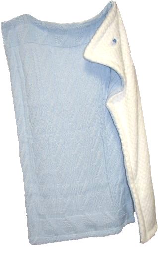 Pled 70 80x90 blue modrá podšitá DUO pletená deka