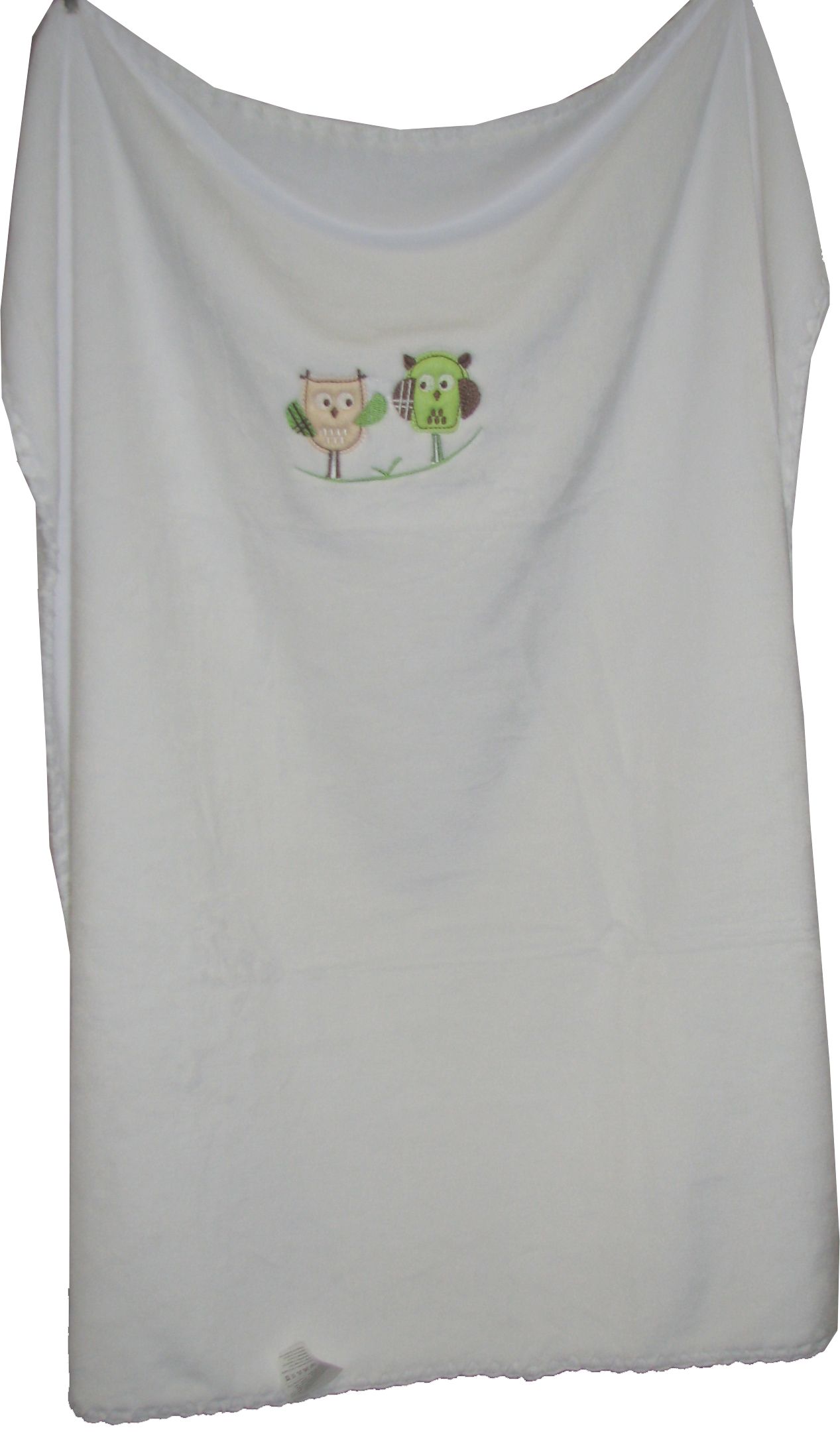 612 80x90 velur white biela deka výšivka 623