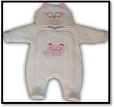 Overal zimný MG thermo béžová s ružovou sova 56