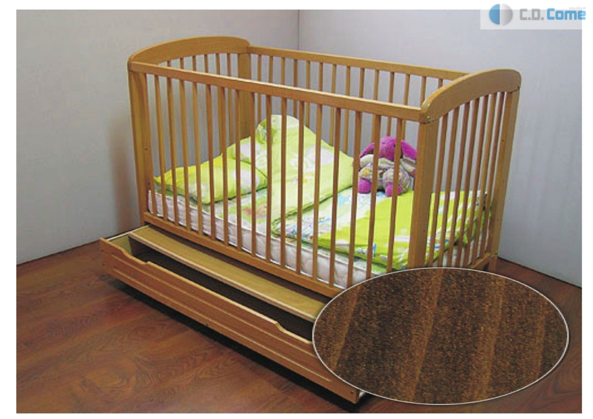 Michal beby bed postieľka walnut hnedá vyberateľné tyčky.