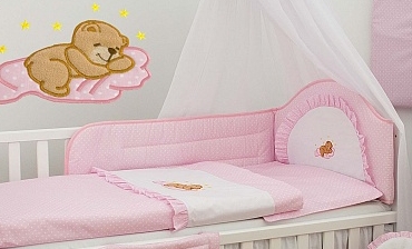 Ochranné hniezdo 180x30 Výš. pink ružová g spiací macko 06