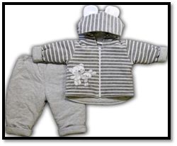 Thermo zmné 2D MG kabátik nohavice šedý pásik 80