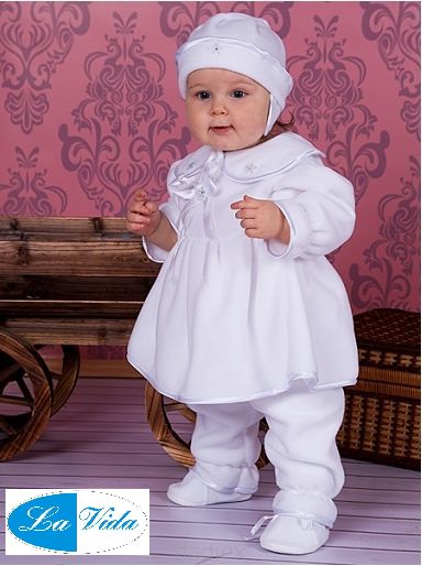 Komplet 3 dielny ND white biela šaty čiap nohav Lillia 68