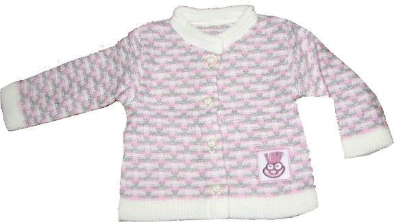 Svetrík JM 297 ružová so šedou nášivka 62