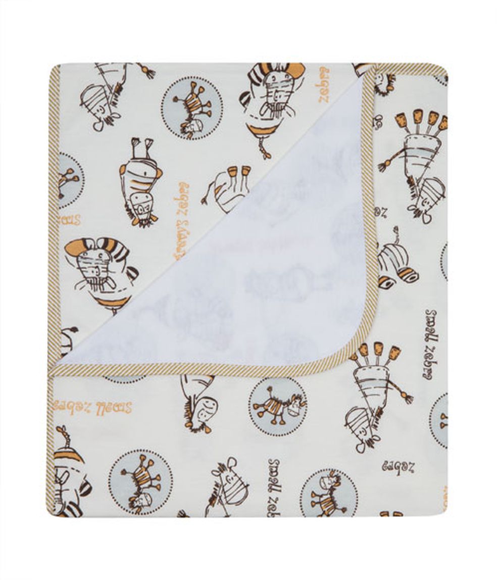 072 75x90 bavlna potlač zebra beige béžová deka