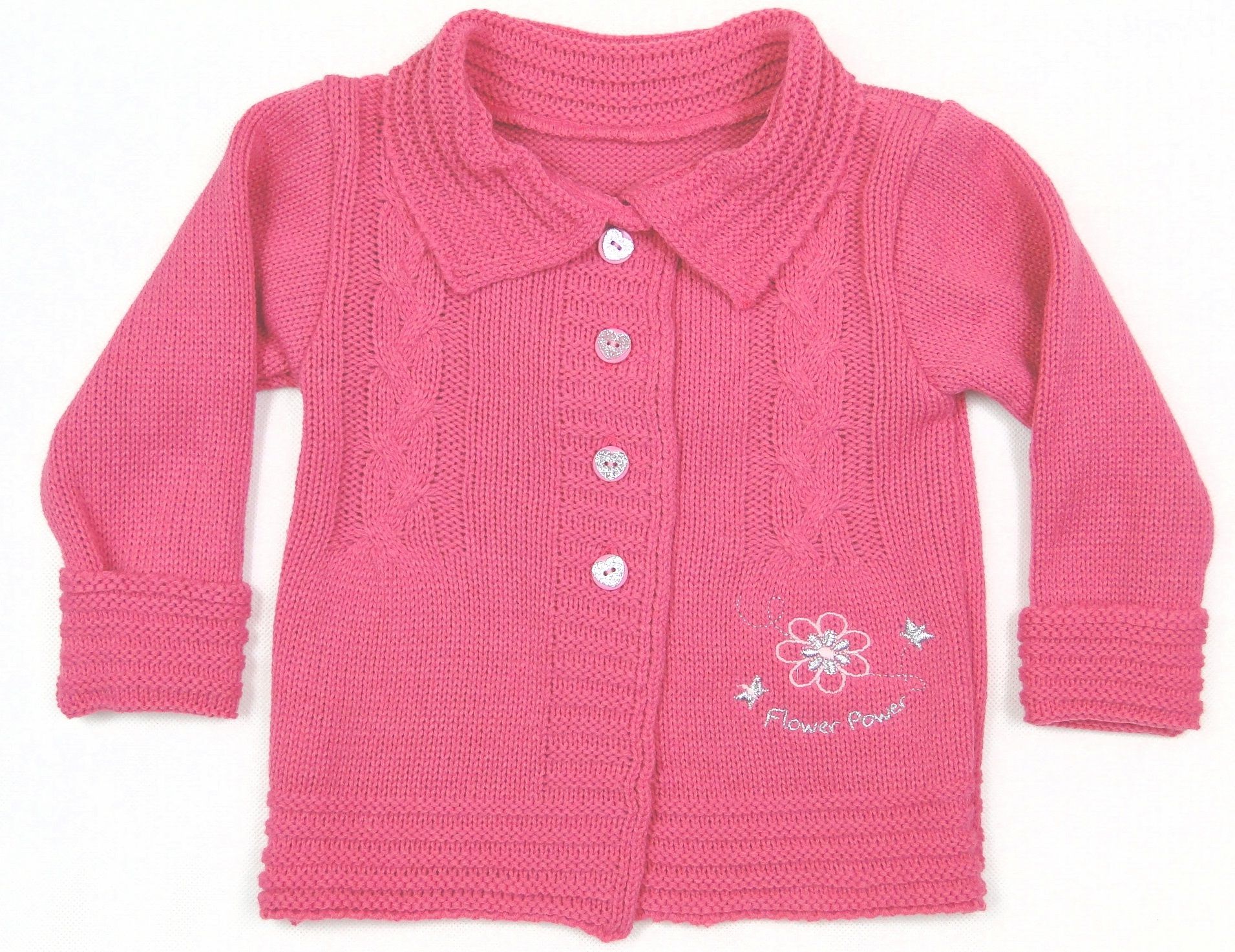 Svetrík JM 292 pink ružová s golierikom + šál  92