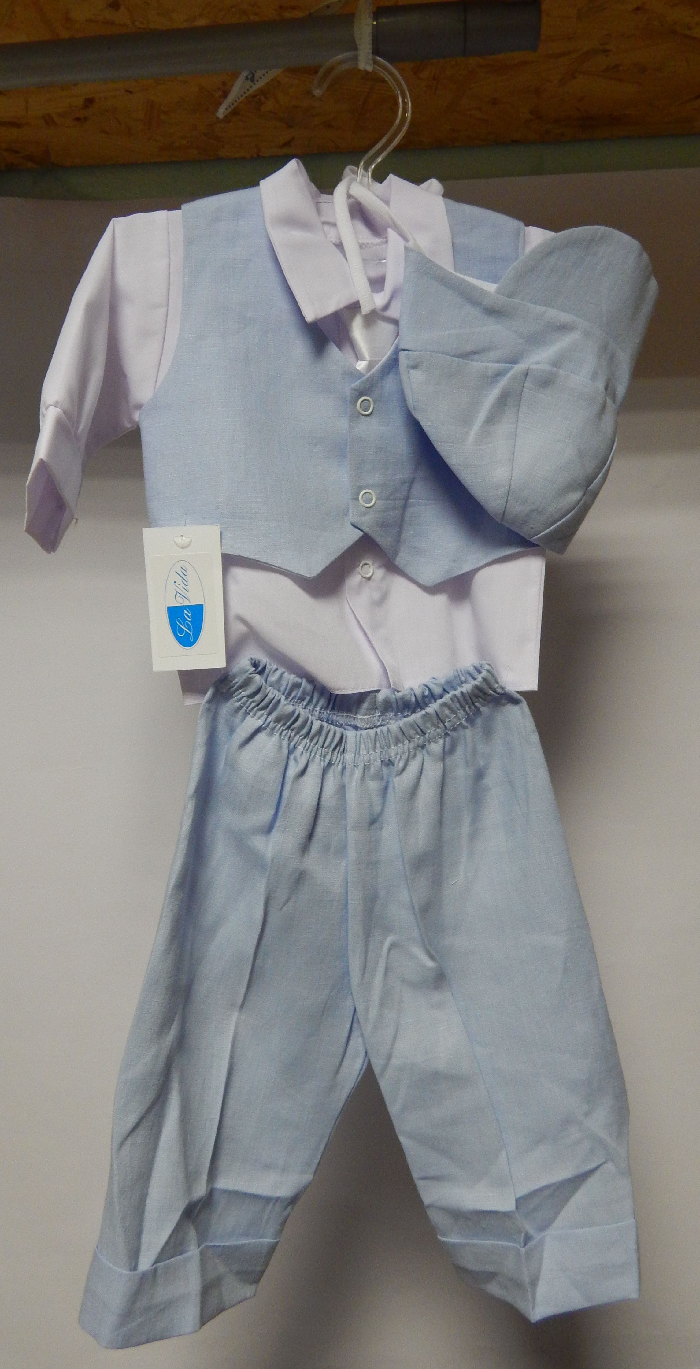 Komplet 5 dielny RB 184 white biela modrá nohavice Greg 68