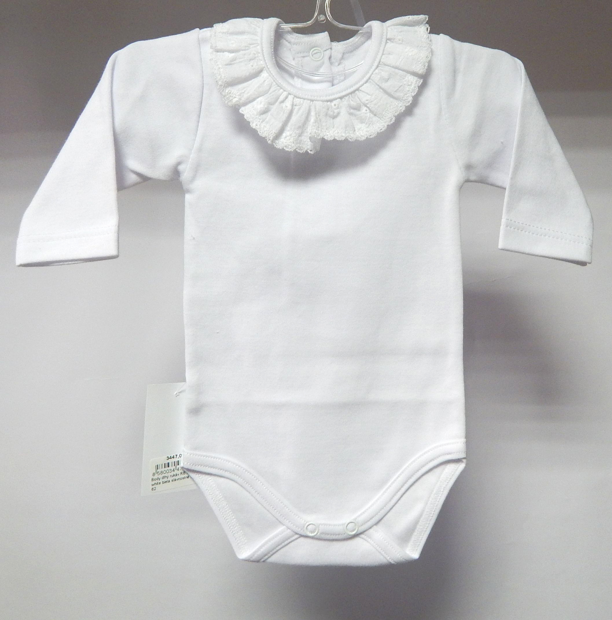 Body dlhý rukáv RB 735 white biela slávnostné Mária 56