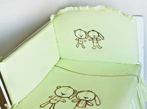 Ochranné hniezdo 180x40 vyšívané Sladké sníčky green zelená