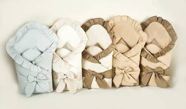 Zavinovačka volán 80x80 šnúrky dvojfa ecru perinka bez výstuže