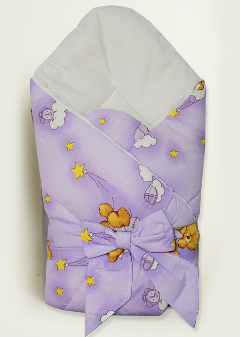 Zavinovačka hladká 80x80 potlač fialová K macko na mesiačiku