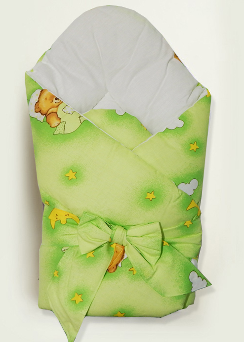 Zavinovačka hladká 80x80 potlač gree zelená K macko na mesiačiku