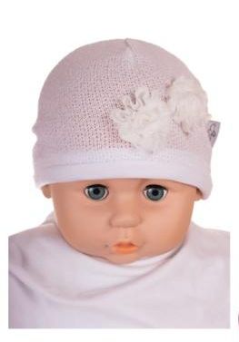 Čiapka Cr-Cz073 Mini ružičky white biela 36 38 40 42
