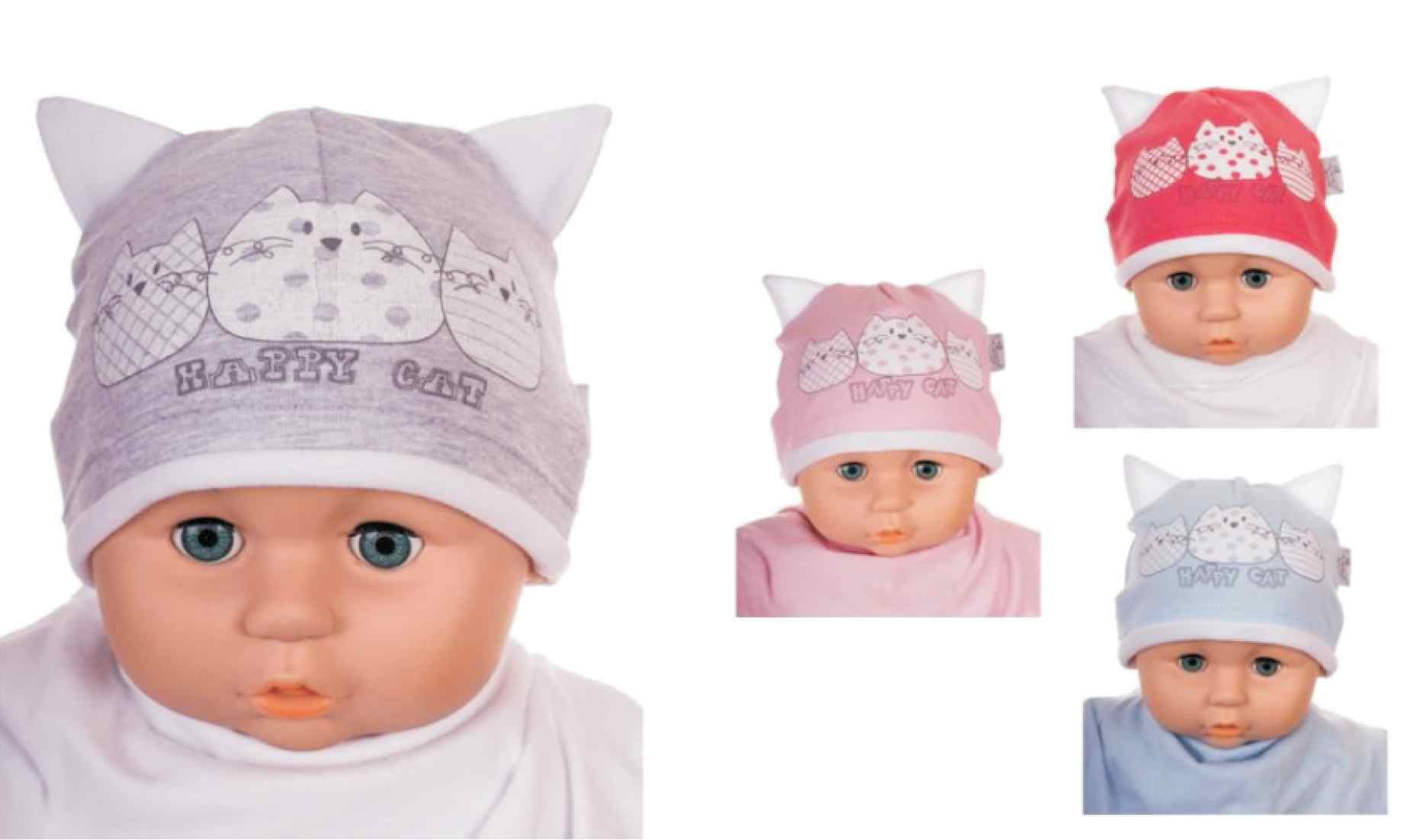 Čiapka Cr-Cz056 Kocúrik pink ružová 34 36 38 40 42